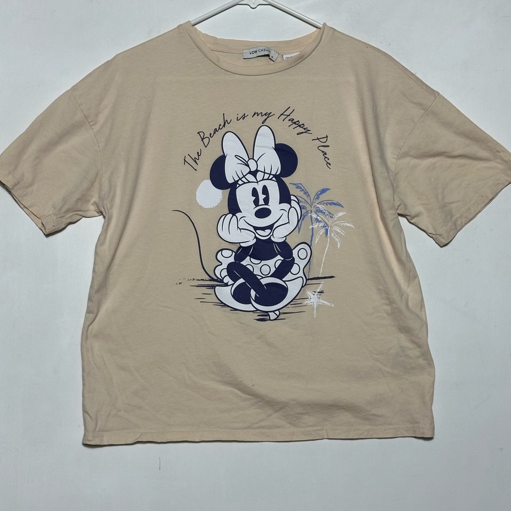 Disney Beige Minnie Mouse Happy Place Tee